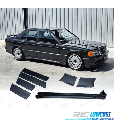 COPPIA MINIGONNE + MODANATURE LATERALI MERCEDES 190 W201 83-87 LOOK EVO 1 AMG