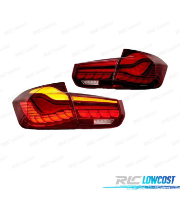 FANALI BMW F30 13-18 FULL LED LIGHT BAR OLED ROSSO