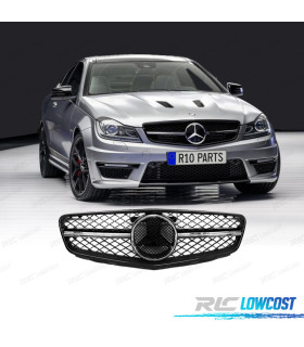 GRIGLIA PER MERCEDES W204 07-14 LOOK C63 NERO LUCIDO CROMATO