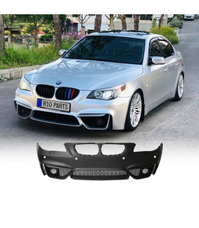 PARAURTI ANTERIORE BMW E60 E61 03-07 LOOK M4 PDC GRIGLIE NEBBIA