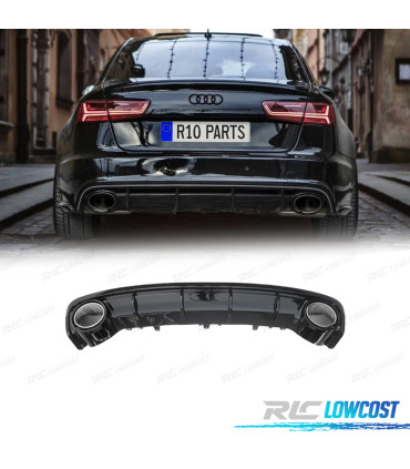 DIFFUSORE AUDI A6 15-18 LOOK RS6 NERO LUCIDO
