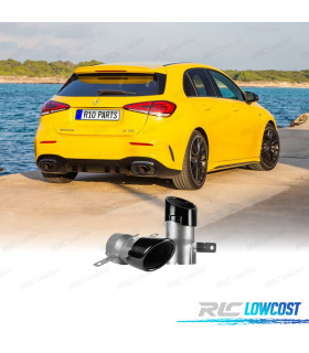 TERMINALI SCARICO MERCEDES W177 18- LOOK A35 AMG NERO