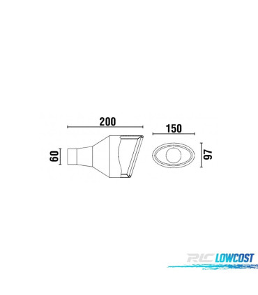 TERMINALE SCARICO OVALE IN ACCIAIO INOX TIPO RS4 CUPRA 2 LATO SINISTRO