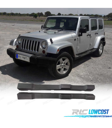 PEDANE LATERALI SOTTOPORTA JEEP WRANGLER 4P 07-17 NERO
