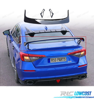 ALETTONE SPOILER HONDA CIVIC SEDAN 23- LOOK TYPE R NERO LUCIDO