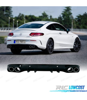 DIFFUSORE MERCEDES CLASSE C C205 COUPÉ 14-18 AMG PDC + TERMINALI DI SCARICO CROMATI