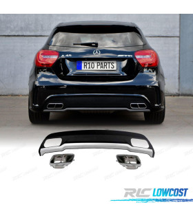 DIFFUSORE MERCEDES CLASSE A W176 12-18 LOOK AMG A45 TERMINALI DI SCARICO