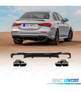 DIFFUSORE MERCEDES W213 4P LOOK AMG E63 + TERMINALI DI SCARICO CROMATI