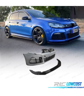 KIT PARAURTI ANTERIORE VOLKSWAGEN VW GOLF MK6 R20 SRA NERO LUCIDO SPOILER LIP LUCE DIURNA