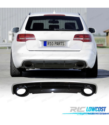 DIFFUSORE PER AUDI A6 C6 SEDAN AVANT 04-08 LOOK RS6 TERMINALI DI SCARICO