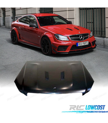 COFANO PER MERCEDES CLASSE C W204 11-13 LOOK AMG C63 BLACK SERIES IN METALLO