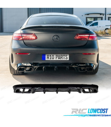 DIFFUSORE MERCEDES CLASSE E C238 16- AMG NERO LUCIDO LOOK E63 + TERMINALI DI SCARICO