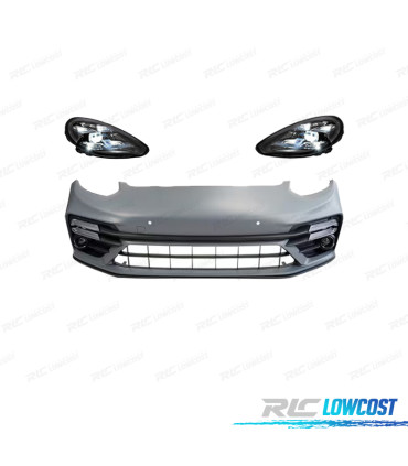 PARAURTI ANTERIORE PORSCHE PANAMERA 09-13 LOOK TURBO 971 + FARI LED