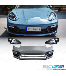 PARAURTI ANTERIORE PORSCHE PANAMERA 09-13 LOOK TURBO 971 + FARI LED