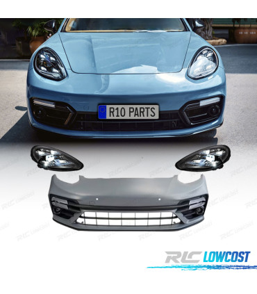 PARAURTI ANTERIORE PORSCHE PANAMERA 09-13 LOOK TURBO 971 + FARI LED