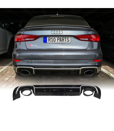DIFFUSORE AUDI A3 8V SEDAN 13-15 LOOK RS3 + TERMINALI DI SCARICO