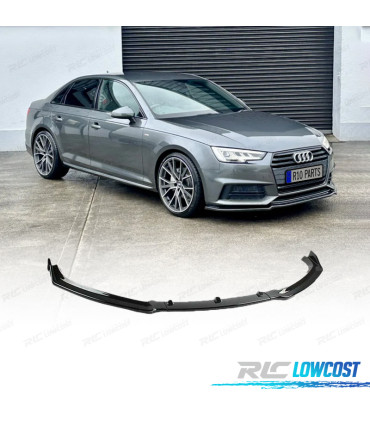 SPOILER ANTERIORE AUDI A4 B9 SEDAN AVANT 15-19 NERO LUCIDO IN ABS
