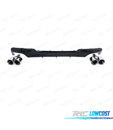 DIFFUSORE BMW F10 F11 LOOK M- PERFONANCE NERO LUCIDO + TERMINALI DI SCARICO