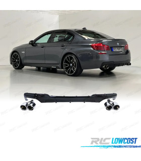 DIFFUSORE BMW F10 F11 LOOK M- PERFONANCE NERO LUCIDO + TERMINALI DI SCARICO