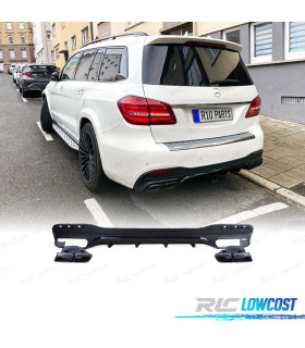 DIFFUSORE MERCEDES GLS X166 15-19 AMG NERO OPACO + TERMINALI DI SCARICO