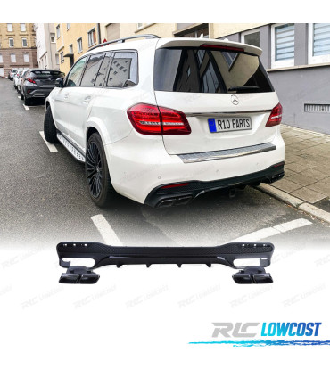 DIFFUSORE MERCEDES GLS X166 15-19 AMG NERO OPACO + TERMINALI DI SCARICO