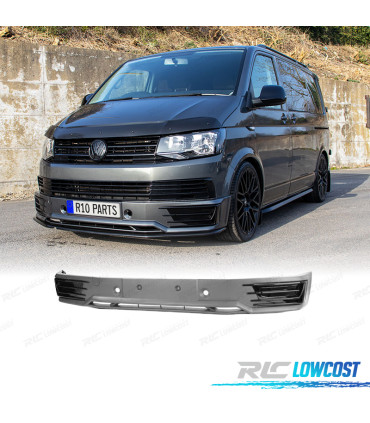 SPOILER ANTERIORE PER VOLKSWAGEN VW T6 15-19 SPORTLINE GRIGLIE NERO LUCIDO