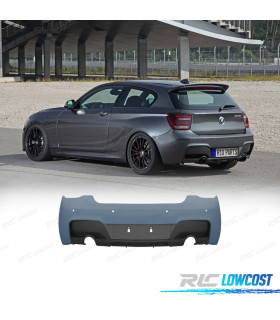 PARAURTI POSTERIORE PER BMW F20 F21 11-15 LOOK M PERFORMANCE PDC DOPPIA USCITA