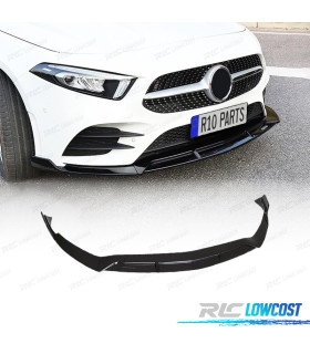 SPOILER LIP MERCEDES CLASSE A W177 18- LOOK AMG NERO LUCIDO + SPLITTERS