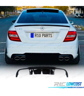 DIFFUSORE MERCEDES W204 07-14 LOOK C63 AMG NERO LUCIDO