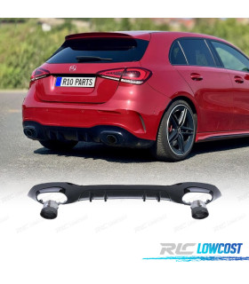 DIFFUSORE MERCEDES CLASSE A W177 18- AMG NERO LUCIDO + TERMINALI DI SCARICO