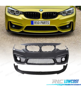 PARAURTI ANTERIORE BMW F32 F33 F36 13-18 LOOK M4 SRA GRIGLIE NEBBIA + SPOILER LIP