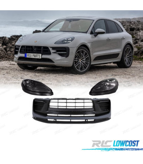 PARAURTI ANTERIORE PORSCHE MACAN 14-18 LOOK TURBO 2023 + FARI LED