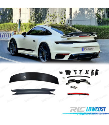 SPOILER ALETTONE CON AERODINAMICA ATTIVA PORSCHE CARRERA 992 19-23 FIBRA DI CARBONIO