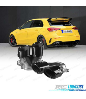 TERMINALI SCARICO MERCEDES CLASSE A W177 CLA W118 18- LOOK A45 AMG NERO