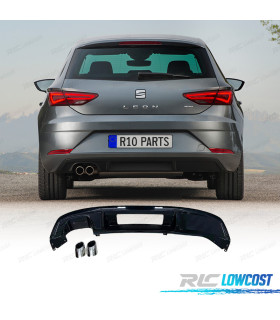 DIFUSORE SEAT LEON 17-20 LOOK FR NERO LUCIDO + TERMINALI DI SCARICO