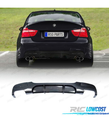 DIFFUSORE BMW E90 E91 LOOK M PERFORMANCE CARBONIO DOPPIA USCITA