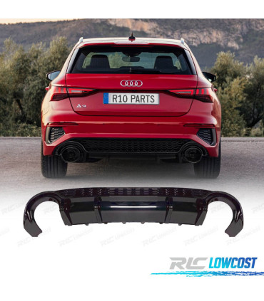 DIFFUSORE PER AUDI A3 21- LOOK RS3 NERO LUCIDO LINEA DI SCARICO