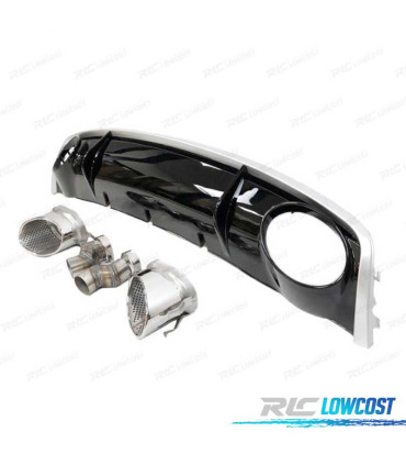 DIFFUSORE AUDI A4 B8 11-15 LOOK RS4 DOPPIA USCITA