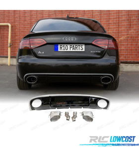 DIFFUSORE AUDI A4 B8 11-15 LOOK RS4 DOPPIA USCITA