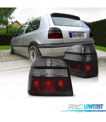 FANALI PER VOLKSWAGEN VW GOLF 3 91-97 ROSSO AFFUMICATO