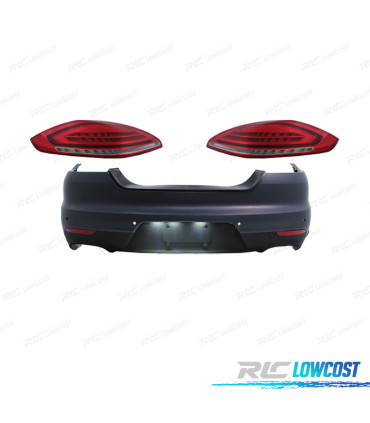 PARAURTI POSTERIORE PORSCHE PANAMERA 09-13 LOOK TURBO 971 + FANALI A LED