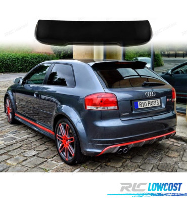 SPOILER AUDI A3 8P HATCHBACK 04-13 LOOK RS3 NERO LUCIDO