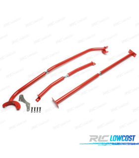 KIT BARRE STABILIZZATRICI REGOLABILI VOLKSWAGEN VW GOLF MK4 97-03 ROSSO
