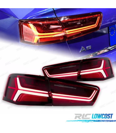 FANALI AUDI A6 C7 11-14 ROSSI CON FRECCIA A LED DINAMICA