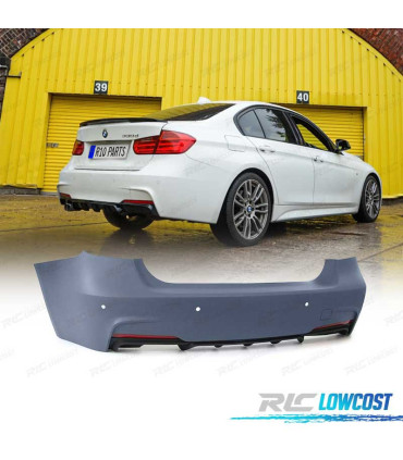 PARAURTI POSTERIORE BMW F30 LOOK M PERFORMANCE PDC DOPPIA USCITA SINISTRA