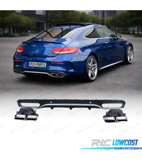 DIFFUSORE MERCEDES CLASSE C C205 COUPÉ 15-18 AMG PDC + TERMINALI DI SCARICO