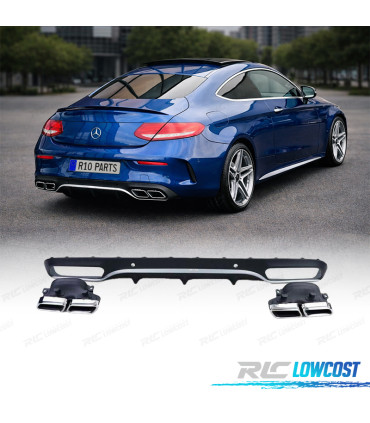 DIFFUSORE MERCEDES CLASSE C C205 COUPÉ 15-18 AMG PDC + TERMINALI DI SCARICO