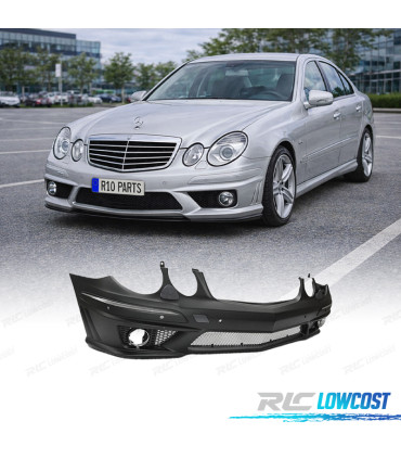 PARAURTI ANTERIORE MERCEDES CLASSE E W211 06-09 LOOK AMG CON FENDINEBBIA