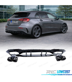 DIFFUSORE MERCEDES CLASSE A W177 18- A45 AMG NERO LUCIDO TERMINALI SCARICO