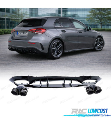 DIFFUSORE MERCEDES CLASSE A W177 18- A45 AMG NERO LUCIDO TERMINALI SCARICO
